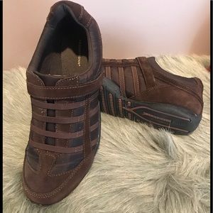 Brown Nylon & Suede Sneakers